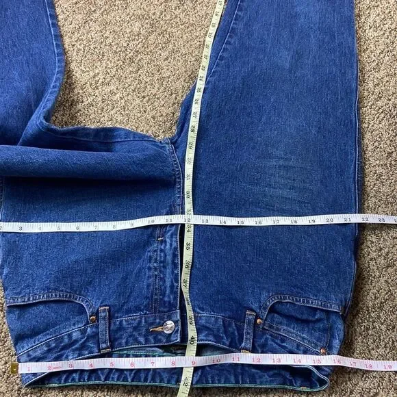 Vintage Unisex Classic Wrangler TM Jeans 32/33 Approximately No Label 🏷️ - Picture 9 of 16